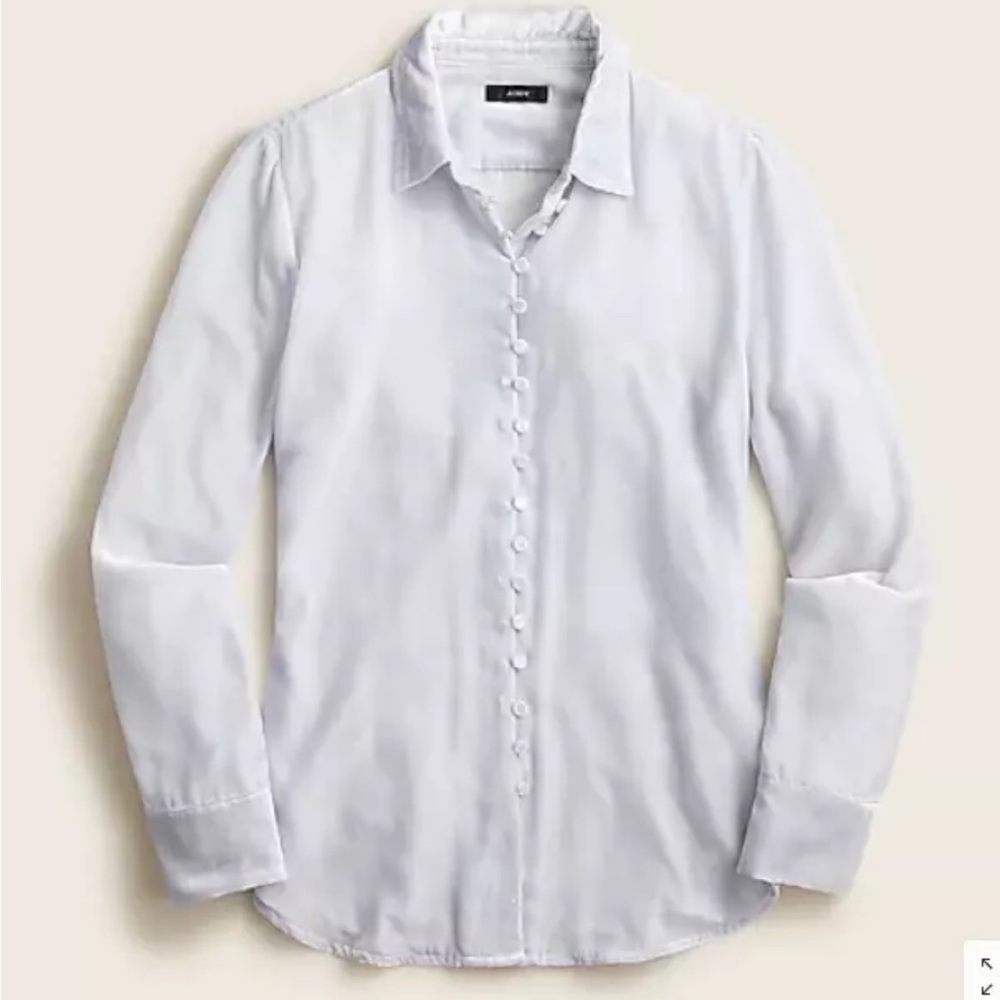 J. Crew silver velvet button down shirt